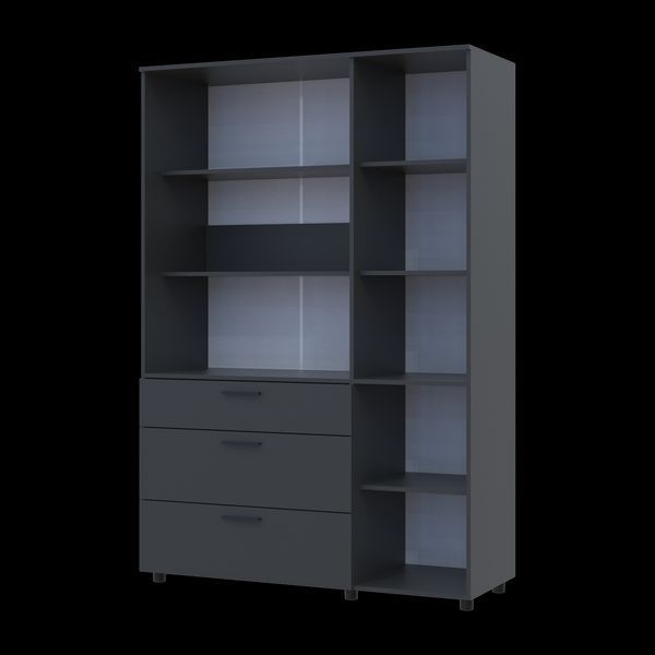 Skriňa na oblečenie Doros Thorn Antracit 3 DTD/3Z police 135x51.6x200 (44900494) 44900494 foto