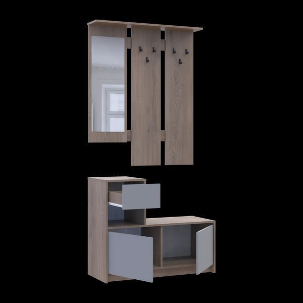 Predsieň Bela Cremona Cannolo/Siv&aacute; 1 DTD / 1 zrkadlo 100&times;40&times;210 (44900413) 44900413 foto