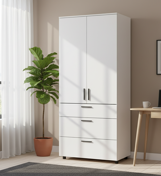 Skriňa na oblečenie Doros Thorn Biela 2 DTD/3Z tyč 90x51.6x200 (44900437) 44900437 foto