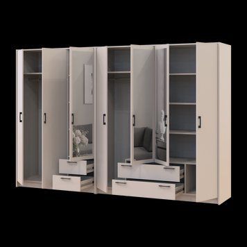 &Scaron;atn&iacute;kov&aacute; skriňa Doros Rondi so zrkadlom Ka&scaron;m&iacute;r 3+4 DTD 281х52х195 (42005625) 42005625 foto
