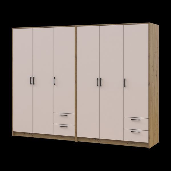 &Scaron;atn&iacute;kov&aacute; skriňa Doros Rondi Dub Artisan/Ka&scaron;m&iacute;r 3+3 DTD 242х52х195 (42005658) 42005658 foto