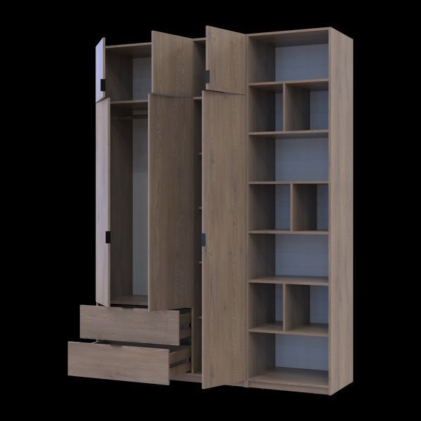&Scaron;atn&iacute;kov&aacute; skriňa Doros Lukas Cremona Cannolo s reg&aacute;lom 3 dvere 180x50x240 (42005961) 42005961 foto