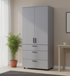 Skriňa na oblečenie Doros Thorn Siv&aacute; 2 DTD/3Z tyč 90x51.6x200 (44900441) 44900441 foto