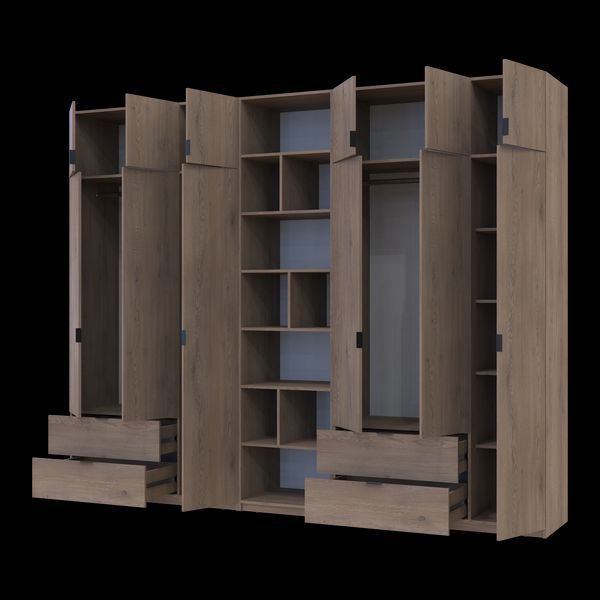 &Scaron;atn&iacute;kov&aacute; skriňa Doros Lukas Cremona Cannolo s reg&aacute;lom 3+3 dvere 300x50x240 (42005969) 42005969 foto