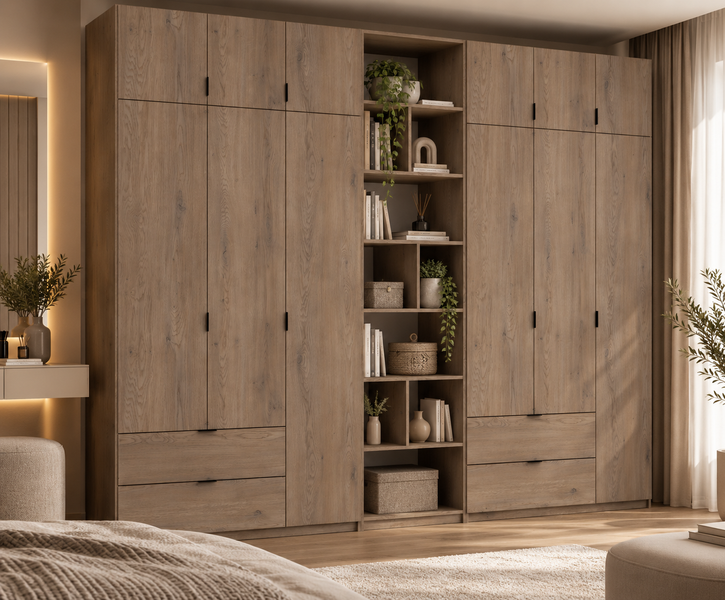 &Scaron;atn&iacute;kov&aacute; skriňa Doros Lukas Cremona Cannolo s reg&aacute;lom 3+3 dvere 300x50x240 (42005969) 42005969 foto