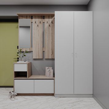 Predsieň Bela a skriňa Promo Dub Sonoma/Biela 2 DTD 190&times;48&times;204 (42005328) 42005328 foto