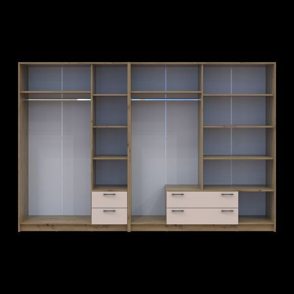 &Scaron;atn&iacute;kov&aacute; skriňa Doros Rondi Dub Artisan/Ka&scaron;m&iacute;r 3+4 DTD 281х52х195 (42005660) 42005660 foto