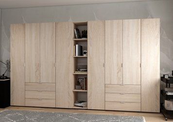 Set Doros Gelar s policovou skriňou Dub Sonoma 4+4 dvere 348,2x49,5x203,4 (42005053) 1932769934 foto