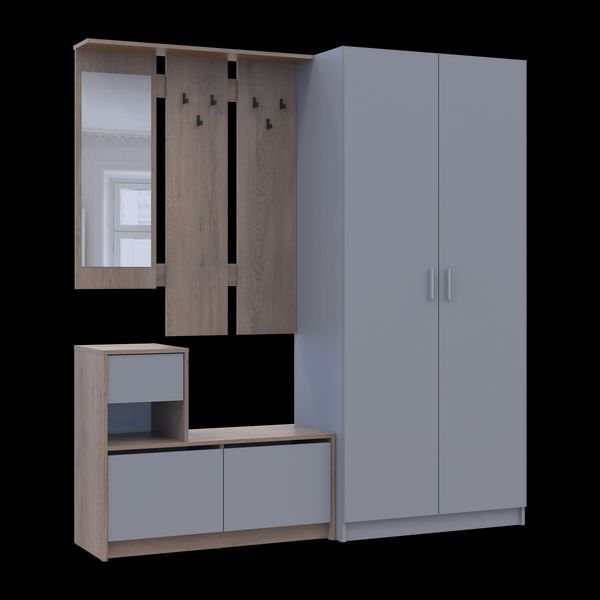 Predsieň Bela a skriňa Promo Cremona/Cannolo/Siv&aacute; 2 DTD 190&times;48&times;204 (42005331) 42005331 foto