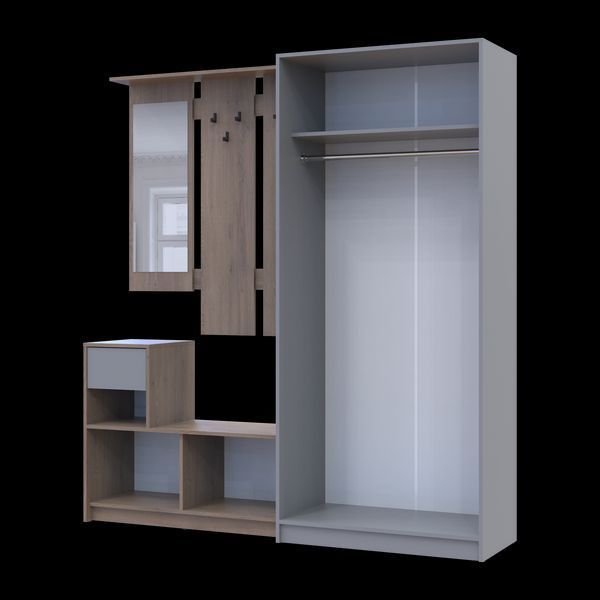 Predsieň Bela a skriňa Promo Cremona/Cannolo/Siv&aacute; 2 DTD 190&times;48&times;204 (42005331) 42005331 foto