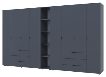 Set Doros Gelar s policovou skriňou Grafit 4+4 dvere 348,2x49,5x203,4 (42005065) 1932773883 foto
