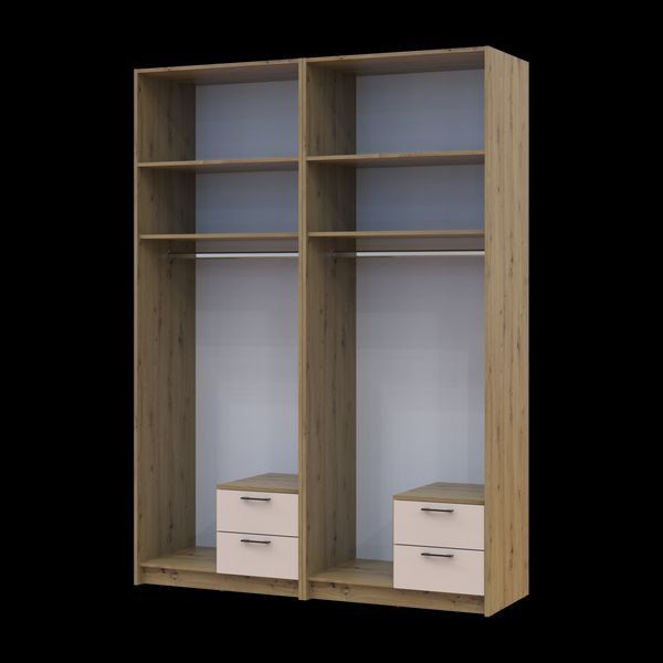 &Scaron;atn&iacute;kov&aacute; skriňa Doros Rondi so zrkadlom a nadstavcom Dub Artisan/Ka&scaron;m&iacute;r 2+2 DTD 164х52х236 (42005665) 42005665 foto