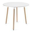 Jed&aacute;lensk&yacute; st&ocirc;l Doros KAMI okr&uacute;hly 80 cm &ndash; biely / nohy vo farbe dreva (10038311)