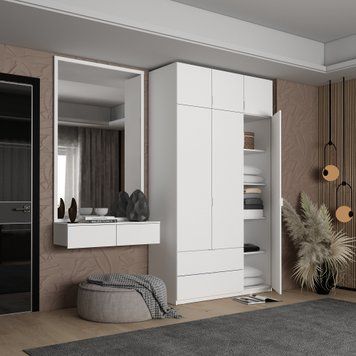 &Scaron;atn&iacute;kov&aacute; skriňa Doros Lukas Biely/Biely 3 dvere 135&times;50&times;240 (80737800) 2534911782 foto