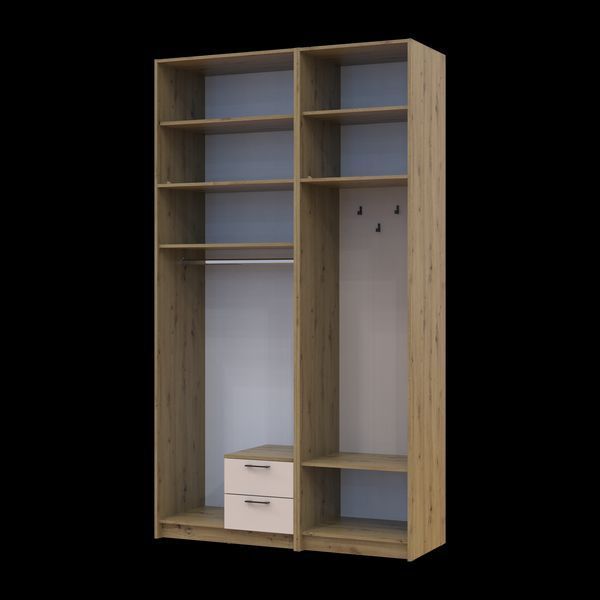 &Scaron;atn&iacute;kov&aacute; skriňa Doros Rondi s ve&scaron;iakom, zrkadlom a vysokou nadstavbou Dub Artisan/Ka&scaron;m&iacute;r 2 DTD 142x52x260 (42005278) 2858050461 foto