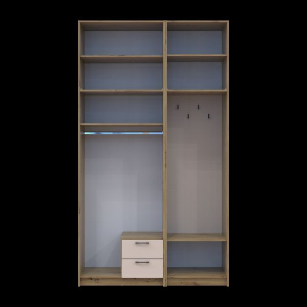 &Scaron;atn&iacute;kov&aacute; skriňa Doros Rondi s ve&scaron;iakom, zrkadlom a vysokou nadstavbou Dub Artisan/Ka&scaron;m&iacute;r 2 DTD 142x52x260 (42005278) 2858050461 foto