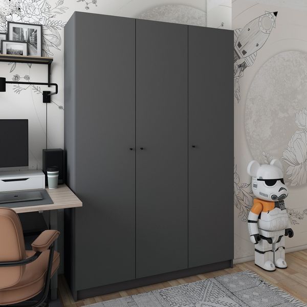 Skriňa na oblečenie Doros Promo Grafit 3 dvere 135x48x204 (44900233) 1933380494 foto