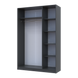 Skriňa na oblečenie Doros Promo Grafit 3 dvere 135x48x204 (44900233) 1933380494 foto 5