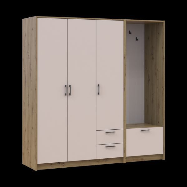 &Scaron;atn&iacute;kov&aacute; skriňa Doros Rondi s ve&scaron;iakom Dub Artisan/Ka&scaron;m&iacute;r 3 DTD 181x52x195 (42005280) 2858051500 foto