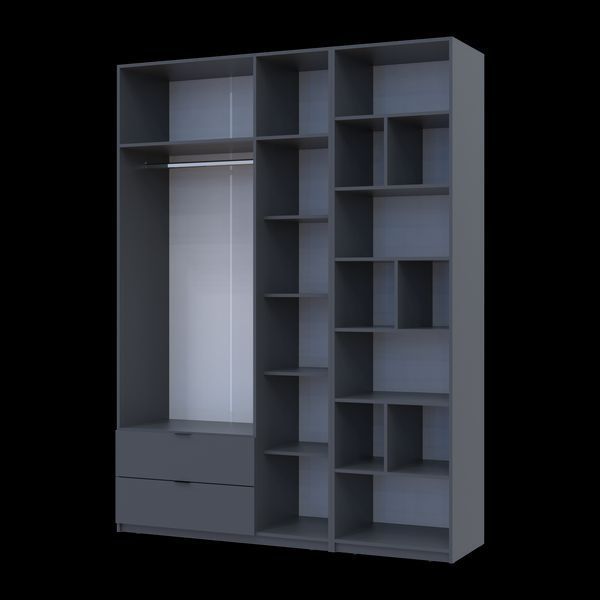 &Scaron;atn&iacute;kov&aacute; skriňa Doros Lukas Grafit s reg&aacute;lom 3 dvere 180x50x240 (42005907) 42005907 foto