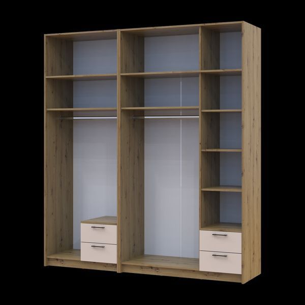 &Scaron;atn&iacute;kov&aacute; skriňa Doros Rondi so zrkadlom a nadstavcom Dub Artisan/Ka&scaron;m&iacute;r 2+3 DTD 203х52х236 (42005667) 42005667 foto