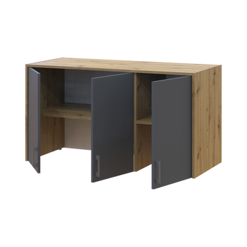 Vysok&aacute; nadstavba Doros Rondi Dub Artisan/Grafit 3 DTD 121x52x65 (41516182) 2669541960 foto