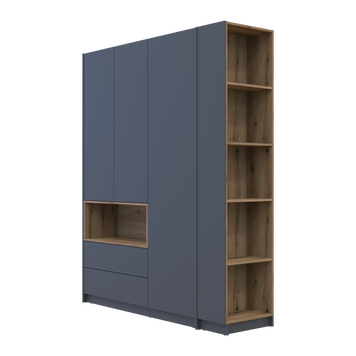 &Scaron;atn&iacute;kov&aacute; skriňa s v&yacute;klenkom a reg&aacute;lom Doros Dale Antracit/Dub Evok 3 dvere 178&times;52&times;220 (42005338) 42005338 foto