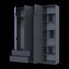 &Scaron;atn&iacute;kov&aacute; skriňa Doros Lukas Grafit s reg&aacute;lom 3 dvere 195x50x240 (42005908) 42005908 foto 2