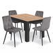 Jed&aacute;lensk&yacute; set NP 120x80 Craft / čierny + 4 stoličky LIBRA tmavosiv&yacute; zamat / čierne nohy (100408331) 100408331 foto 2