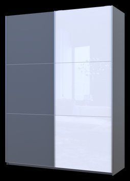Skriňa s posuvn&yacute;mi dverami Doros G-Caiser Grafit Grafit/Biela 1 dvere / 1 Sklo / 3 časti 180x60x240 (42005090) 2088643408 foto