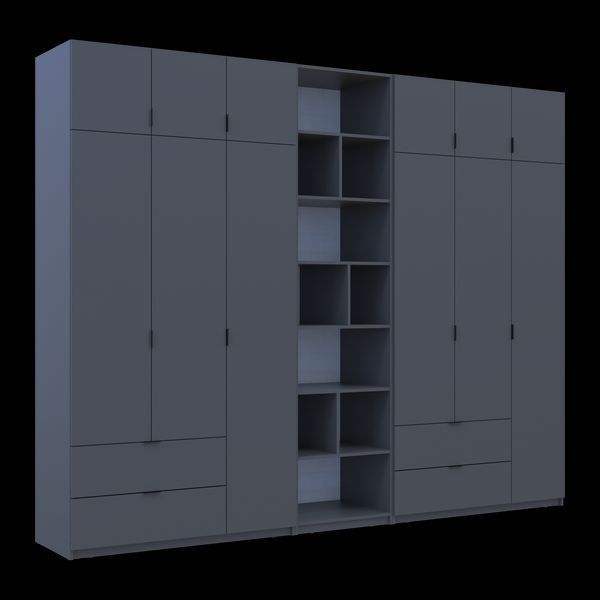 &Scaron;atn&iacute;kov&aacute; skriňa Doros Lukas Grafit s reg&aacute;lom 3+3 dvere 300x50x240 (42005915) 42005915 foto
