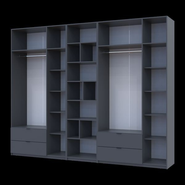 &Scaron;atn&iacute;kov&aacute; skriňa Doros Lukas Grafit s reg&aacute;lom 3+3 dvere 300x50x240 (42005915) 42005915 foto