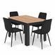 Jed&aacute;lensk&yacute; set NP 120x80 Craft / čierny + 4 stoličky LIBRA čierny zamat / čierne nohy (100408835) 100408835 foto 2