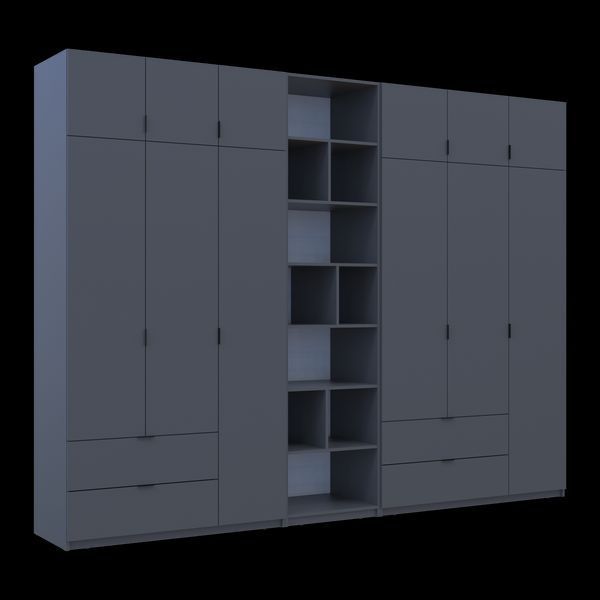 &Scaron;atn&iacute;kov&aacute; skriňa Doros Lukas Grafit s reg&aacute;lom 3+3 dvere 330x50x240 (42005917) 42005917 foto
