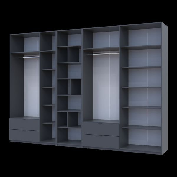 &Scaron;atn&iacute;kov&aacute; skriňa Doros Lukas Grafit s reg&aacute;lom 3+4 dvere 340x50x240 (42005918) 42005918 foto