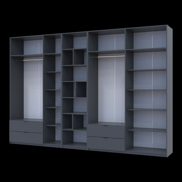 &Scaron;atn&iacute;kov&aacute; skriňa Doros Lukas Grafit s reg&aacute;lom 3+4 dvere 355x50x240 (42005919) 42005919 foto