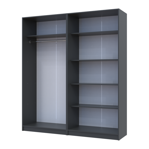 Komplet Doros Promo s policami Grafit, 2+2 LDTD 180x48x204 (44900289) 2285119817 foto