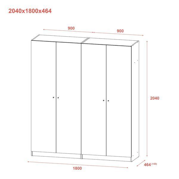 Komplet Doros Promo s policami Grafit, 2+2 LDTD 180x48x204 (44900289) 2285119817 foto