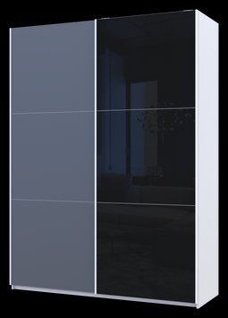 Skriňa s posuvn&yacute;mi dverami Doros G-Caiser Biela Grafit/Čierna 1 dvere / 1 Sklo / 3 časti 180x60x240 (42005095) 2088656187 foto