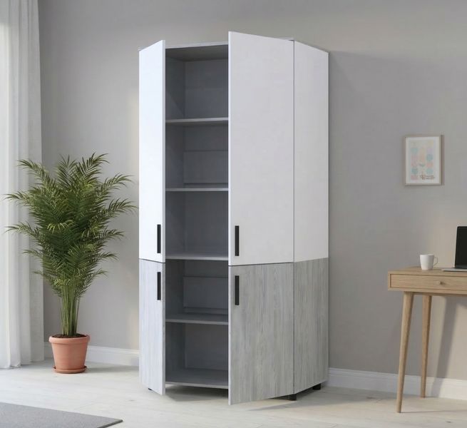Skriňa na oblečenie Doros Thorn Borovica Natti/Biela 2 DTD police 90x51.6x200 (44900460) 44900460 foto