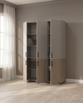 Skriňa na oblečenie Doros Thorn Cremona Cannolo/Siv&aacute; 3 DTD police 135x51.6x200 (44900504) 44900504 foto