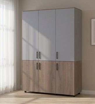 Skriňa na oblečenie Doros Thorn Cremona Cannolo/Siv&aacute; 3 DTD police 135x51.6x200 (44900504) 44900504 foto