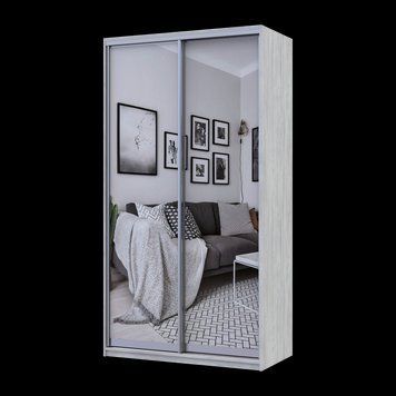 Skriňa s posuvn&yacute;mi dverami Doros City Light Borovica Natty 2 zrkadl&aacute; 120x60x225 (80736502) 80736502 foto