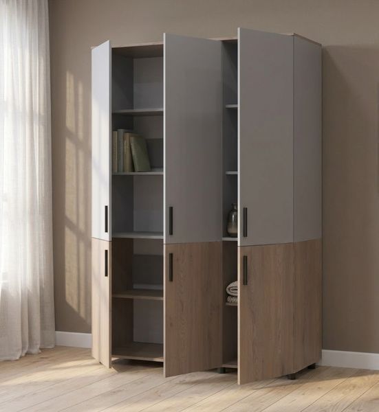 Skriňa na oblečenie Doros Thorn Cremona Cannolo/Siv&aacute; 3 DTD police 135x51.6x200 (44900504) 44900504 foto