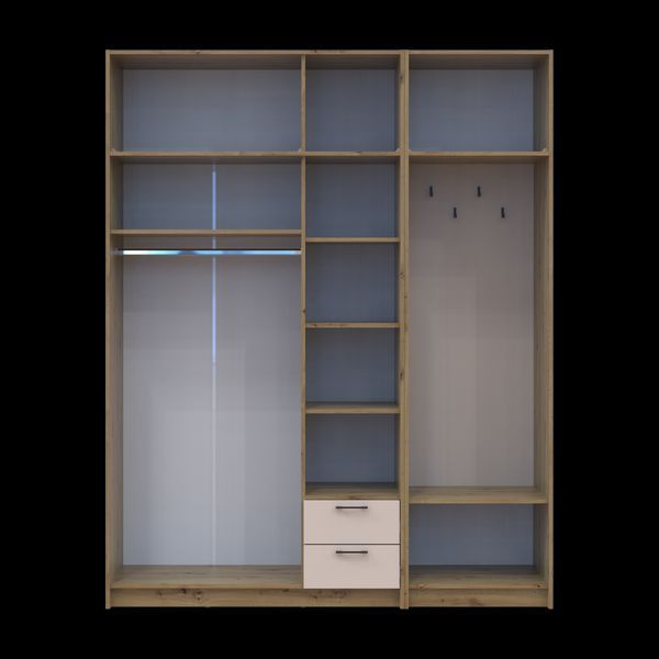 &Scaron;atn&iacute;kov&aacute; skriňa Doros Rondi s ve&scaron;iakom, zrkadlom a nadstavbou Dub Artisan/Ka&scaron;m&iacute;r 3 DTD 181x52x236 (42005286) 2858068470 foto