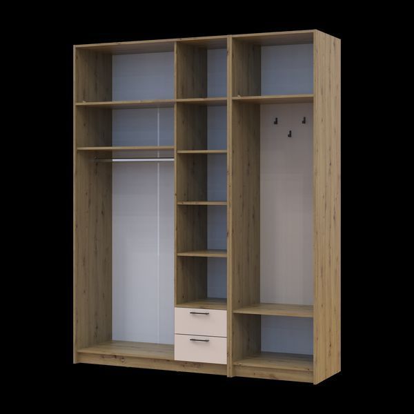 &Scaron;atn&iacute;kov&aacute; skriňa Doros Rondi s ve&scaron;iakom, zrkadlom a nadstavbou Dub Artisan/Ka&scaron;m&iacute;r 3 DTD 181x52x236 (42005286) 2858068470 foto