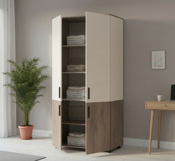 Skriňa na oblečenie Doros Thorn Cremona Cannolo/Ka&scaron;m&iacute;r 2 DTD police 90x51.6x200 (44900452) 44900452 foto