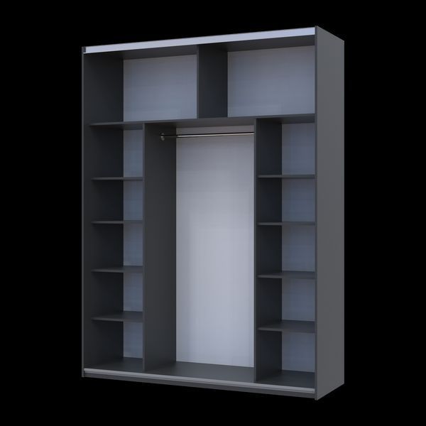 Skriňa s posuvn&yacute;mi dverami Doros G-Caiser Antracit/Antracit 1 LTD / 1 zrkadlo 180x60x240 (42005866) 42005866 foto