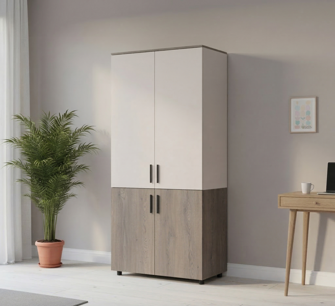 Skriňa na oblečenie Doros Thorn Cremona Cannolo/Ka&scaron;m&iacute;r 2 DTD police 90x51.6x200 (44900452) 44900452 foto