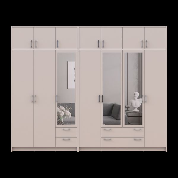 &Scaron;atn&iacute;kov&aacute; skriňa Doros Rondi so zrkadlom a nadstavcom Ka&scaron;m&iacute;r 3+4 DTD 281х52х236 (42005637) 42005637 foto